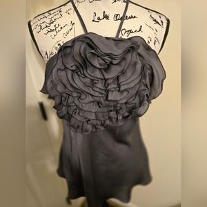 Violet & Claire Black Ruffled Camisole